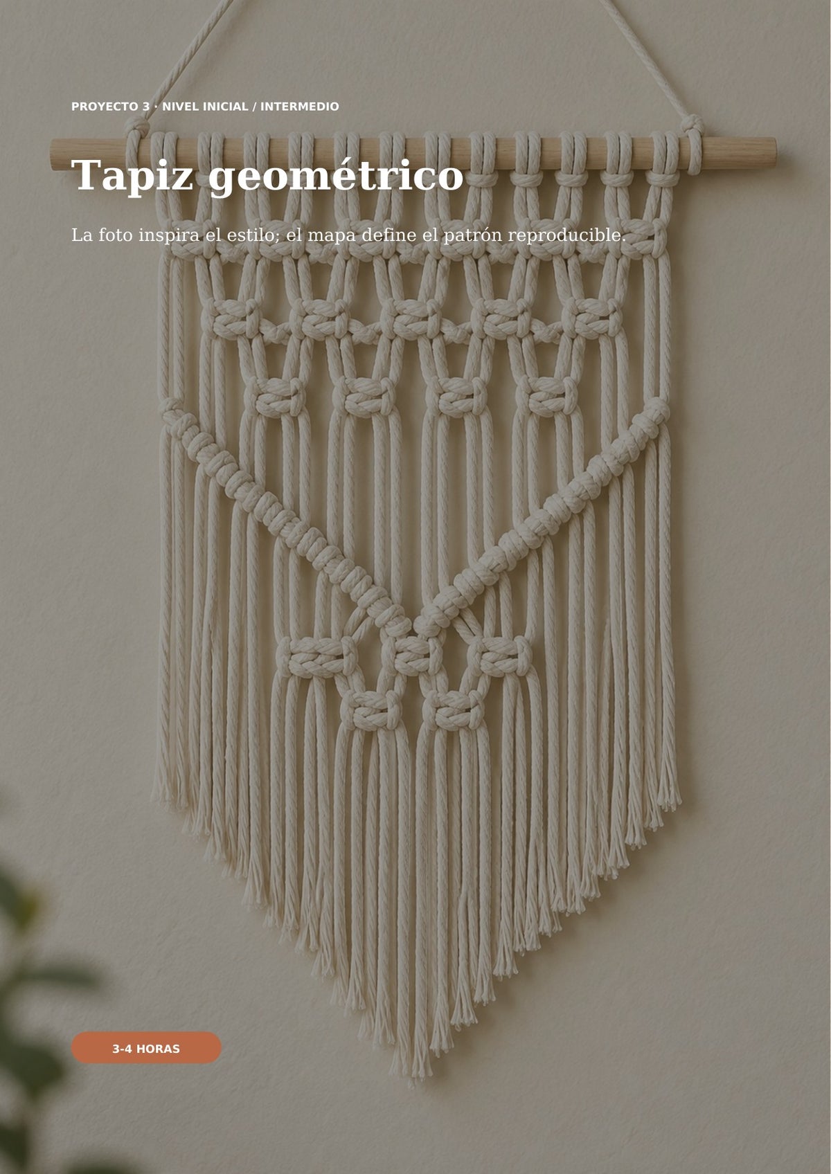 Macramé Desde Cero · Guía PDF + 5 bonos + kit digital